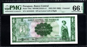 Paraguay. 1 Guarani 1952 (1963)
