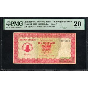 Zimbabwe. Reserve Bank 10000 Dollars 2003