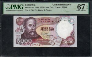 Colombia. Banco de la Republica 5000 Pesos 1986
