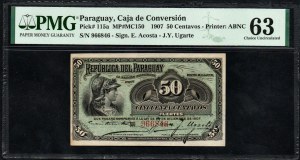 Paragwaj. Caja de Conversion 50 Centavos 1907