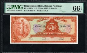 Haiti. Banque Nationale 5 Gourdes (1967)