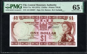 Fidji. Autorité monétaire centrale 1 dollar (1974)