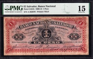El Salvador. Banco Nacional 1 Peso 1913