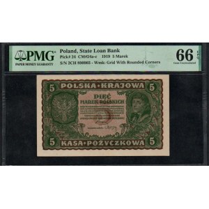 Poland. State Loan Bank 5 Marek 1919