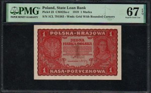 Poľsko. Štátna úverová banka 1 Marka 1919