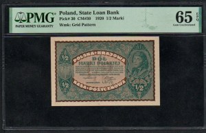 Polen. Staatliche Darlehensbank 1/2 Marki 1920