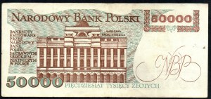 Poland. National Bank 50000 Zlotych 1989