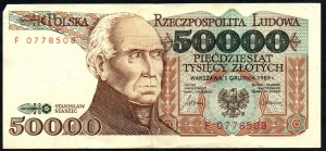 Poľsko. Národná banka 50000 Zlotych 1989