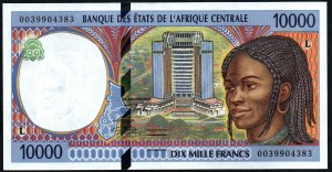 Gabon. Banque Des Etats de L'Afrique Centrale 10000 franków 2000