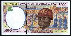 Gabon. Banque Des Etats de L'Afrique Centrale 5000 Franchi 2000