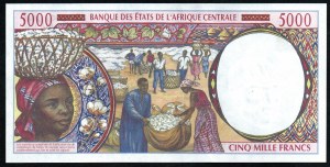 Gabon. Banque Des Etats de L'Afrique Centrale 5000 Francs 2000