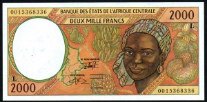 Gabon. Banque Des Etats de L'Afrique Centrale 2000 Franchi 2000