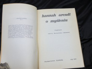 On thinking / Hannah Arendt second circulation