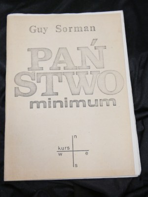 Seconda tiratura Stato del minimo / Corso Guy Sorman, 1987.