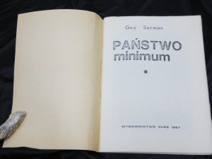 Zweite Auflage State of the minimum / Guy Sorman Course, 1987.