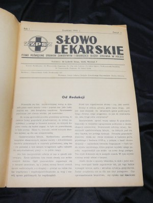 Słowo Lekarskie year I notebook 1 1945