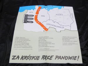 Układ Warszawski Za krótkie ręce panowie plakat propagandowy PRL