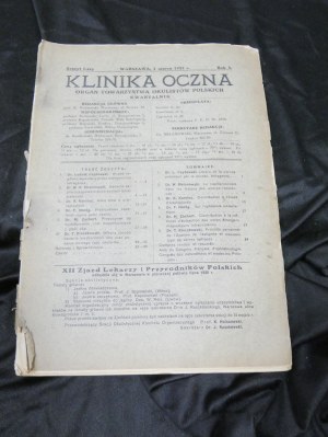 Clinique ophtalmologique 1925 ANNEE 3 cahier 1
