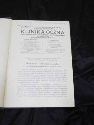 Clinique ophtalmologique 1938 ANNÉE 16 complète