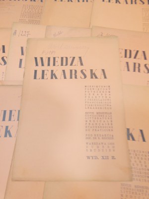 Wiedza Lekarska 1938 YEAR XII edited by doc. dr. Wojciechowski