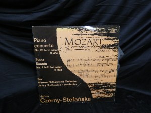 Mozart piano concerto No 20 in D minor K 466. Piano sonata No 4 in E flat major K 282 Czerny-Stefańska Vinyl