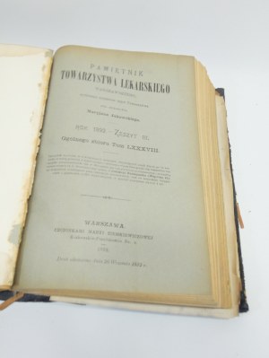 Pamiętnik Towarzystwa Lekarskiego Warszawskiego Tom LXXXVIII Rok 1892