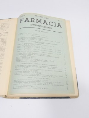 Farmacja dwumiesięcznik 1937 ROK I KLAWE