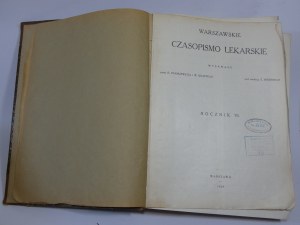 WARSAW LEKARSKIE CZASOPISMO ROCZNIK VI 1929 / [Silver KNAPPE ].