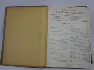 WARSAW LEKARSKIE CZASOPISMO ROCZNIK VI 1929 / [Silver KNAPPE ].