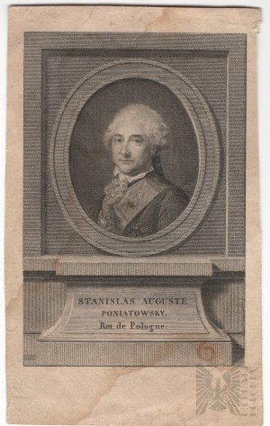 Pierre Alexandre Tardieu (1756-1844) - XVIII Wiek Portret Stanisława Augusta Poniatowskiego