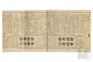 Henri Abraham Chatelain (1684-1743) - Copperplate Genealogical Tree of the Princes and Kings of Poland (Carte Genealogique Des Princes Et Rois De Pologne...) 1713