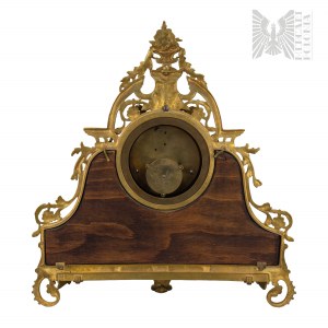XIX - XX Wiek Francja, Paryż - Ażurowy Zegar Kominkowy
