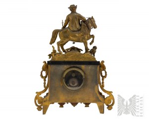 XIX - XX Wiek Francja Figuralny Zegar Kominkowy -Brunfaut