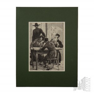 Elviro Andriolli (1836-1893) - Ensemble de 3 gravures sur bois de la série Meir Ezofowicz, 1888