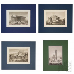 Carl Merker (1817 - 1897) - Set of 4 copperplate engravings