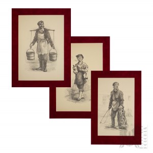 Józef Rapacki (1871 - 1929) - Set of 3 lithographs