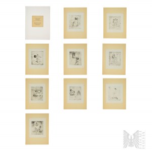 Hieronim Skurpski (1914-2006) - Portfolio di 9 illustrazioni per Fraszki di Jan Kochanowski, 1947