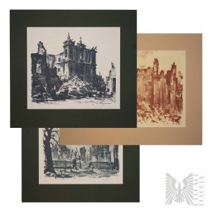 Antoni Suchanek (1901-1982) - Set of 3 autolithographs from the portfolio Warsaw,1945