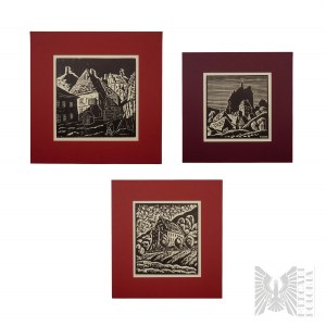 Kazimierz Wiszniewski (1894 - 1961) - Set of 3 woodcuts from the series Kazimierz on the Vistula River