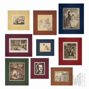 Franciszek Kostrzewski (1826-1911) e altri - Set di 9 stampe