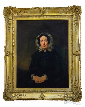 19. Jahrhundert, Biedermeier, Bildnis einer Frau im Trauerkleid