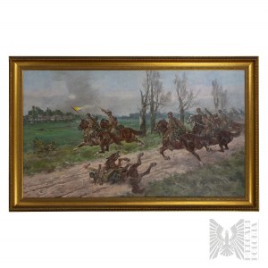 Edward Mesjasz (1929-2007) Szarża pod Morańcami 1939 - 27 Pułk Ułanów Obraz Batalistyczny