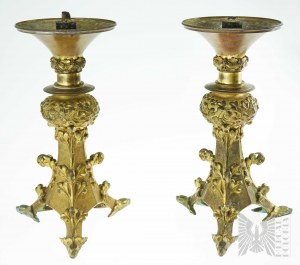 19th Century - Giant Neo-Gothic Bronze Candlesticks