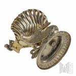 XIX wiek - Austro-Węgry, Srebrna (0.812) Solniczka Biedermeier z Łabędziem - Wiedeń