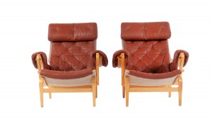 Bruno Mathsson DUX, Pair of armchairs and pair of footstools 