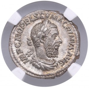 Römisches Reich (Rom) AR Denarius ND - Macrinus (AD 217-218) - NGC Ch XF