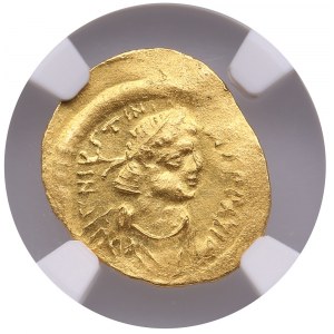 Byzantská ríša (Konštantínopol) AV Tremissis - Justinián I. (527-565) - NGC Ch AU