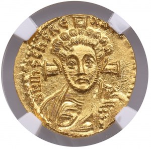 Impero bizantino (Costantinopoli) AV Solidus, circa 705 d.C. - Giustiniano II, secondo regno (705-711 d.C.) - NGC MS
