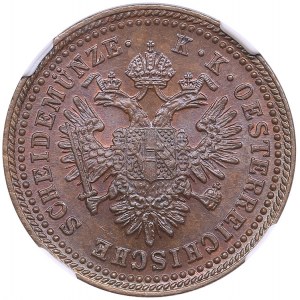 Rakúsko 1 Kreuzer 1851 A - František Jozef I. (1848-1916) - NGC MS 65 BN