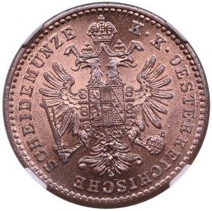 Austria 1 Kreuzer 1881 - Franciszek Józef I (1848-1916) - NGC MS 66 RB